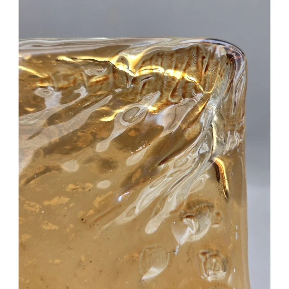 Vintage Amber Glass Curved Serving Tray - Japan 20th Century B#27